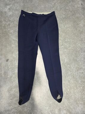 Edelweiss Women's Navy Stirrup Dress Ski Pants Wool Vintage
